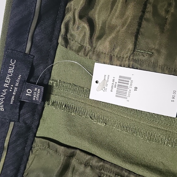 Banana Republic Sloan High Waisted Green Trousers Pants Size 10 NWT - Picture 4 of 6